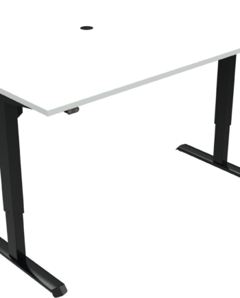 To-bens Hæve- Sænkebord Zennord Adaptdesk Firkantet Højdejusterbart Skrivebord H118   B80   L160 Cm Hvid Sort Mfc