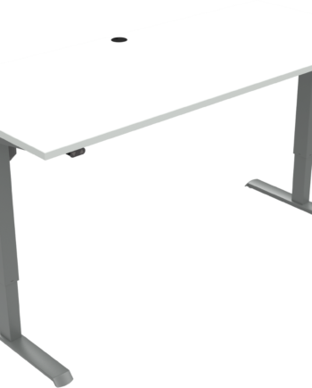 To-bens Hæve- Sænkebord Zennord Adaptdesk Firkantet Hvid Sølv 180x80 Cm