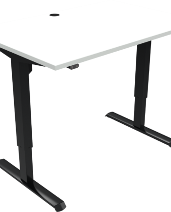 To-bens Hæve- Sænkebord Zennord Adaptdesk Firkantet Mfc Bordplade 120x80 Cm Højde 68-118 Cm Hvid Sort
