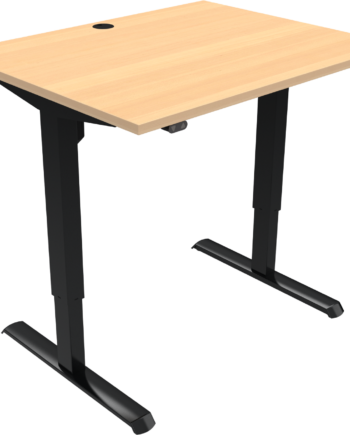 To-bens Hæve- Sænkebord Zennord Adaptdesk H68-118   B80   L100 Cm Naturbøg Med Sorte Ben