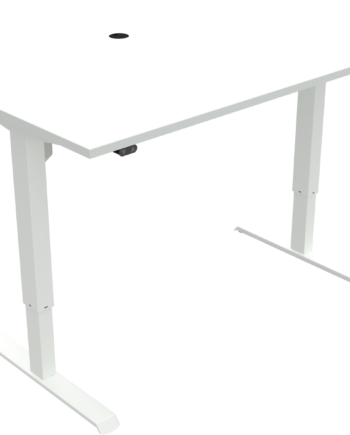 To-bens Hæve- Sænkebord Zennord Adaptdesk Hvid   Justerbar Højde 68-118 Cm  Melamin Mfc Bordplade 80x140 Cm