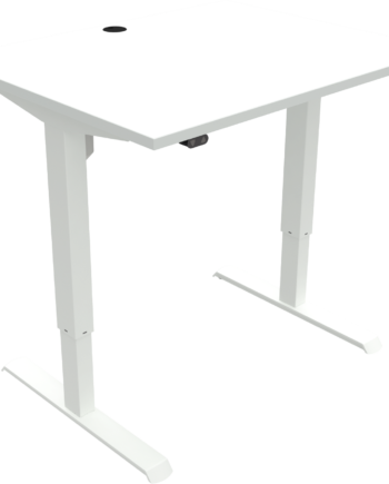 To-bens Hæve- Sænkebord Zennord Adaptdesk Hvid Melamin Skrivebord Med Kabelføring