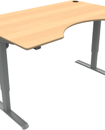 To-bens Hæve- Sænkebord Zennord Adaptdesk Natur Sølv Bøg Med Centerudskæring