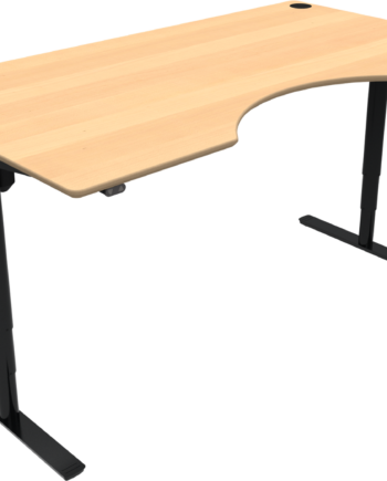 To-bens Hæve- Sænkebord Zennord Comfortzone Centerudskæring Ergonomisk Sit-stand Bøg Natur Sort