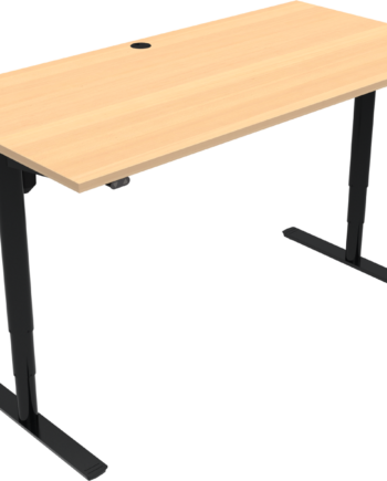 To-bens Hæve- Sænkebord Zennord Comfortzone Firkantet Bøg Sort 160x80 Cm 65-125 Cm Højdejusterbart