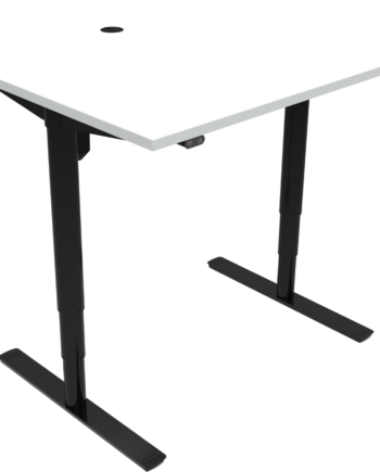 To-bens Hæve- Sænkebord Zennord Comfortzone 501-49 Firkantet 100x80 Cm Højde Justérbar 65-125 Cm Hvid Sort