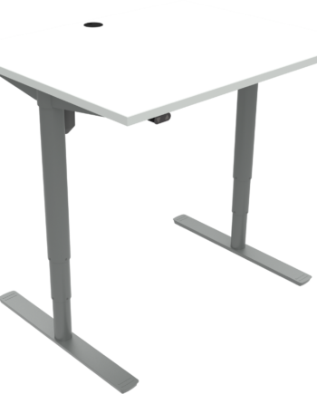To-bens Hæve- Sænkebord Zennord Comfortzone Firkantet 80x100 Cm Hvid Sølv