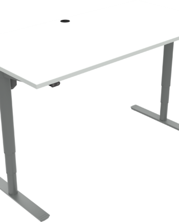 To-bens Hæve- Sænkebord Zennord Comfortzone 501-49 Firkantet 160x80x65-125 Cm Hvid Sølv