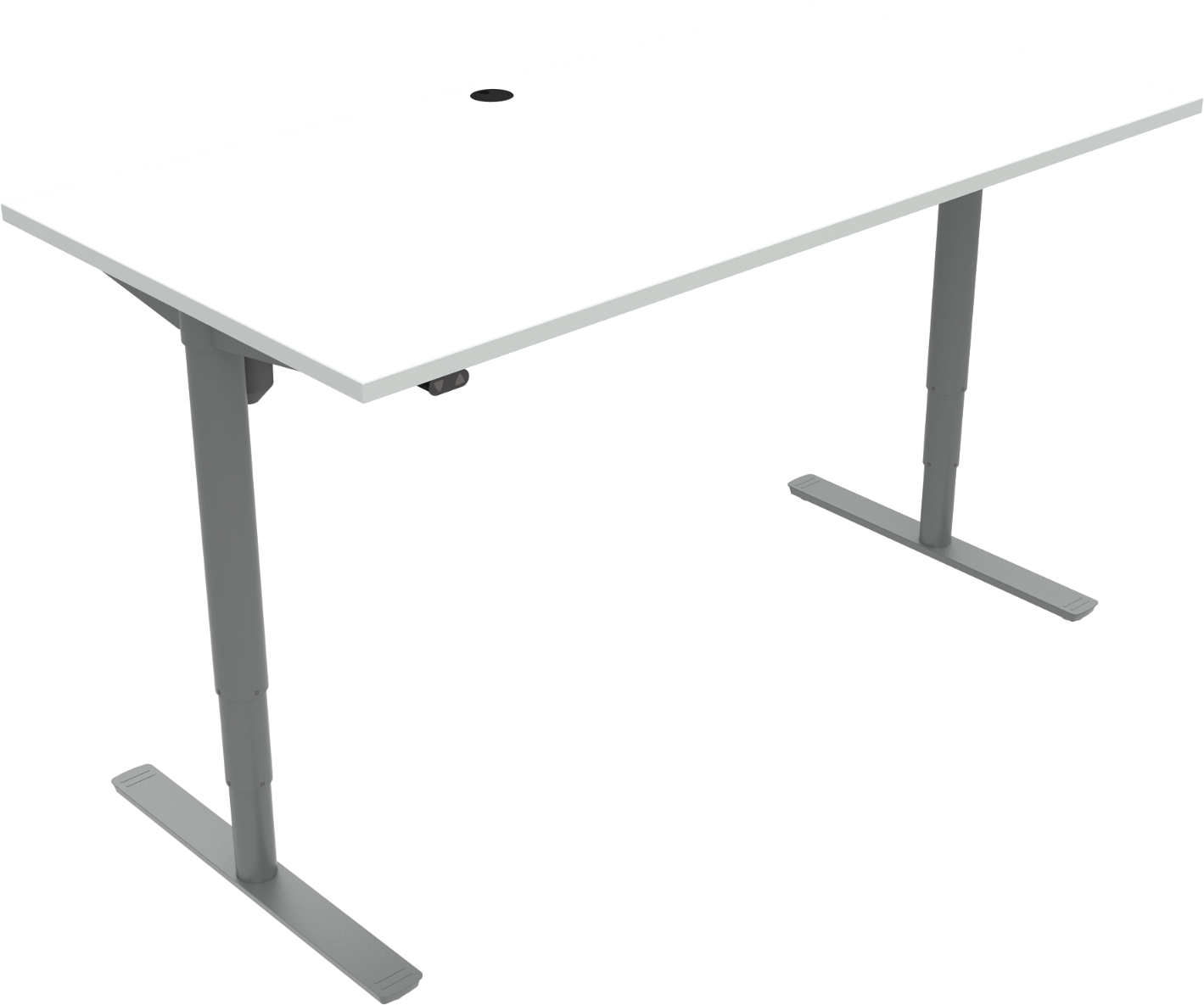 To-bens Hæve- Sænkebord Zennord Comfortzone 501-49 Firkantet 160x80x65-125 Cm Hvid Sølv