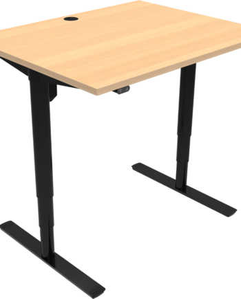 To-bens Hæve- Sænkebord Zennord Comfortzone Justerbart Skrivebord   Bøg Sort 100x80 Cm