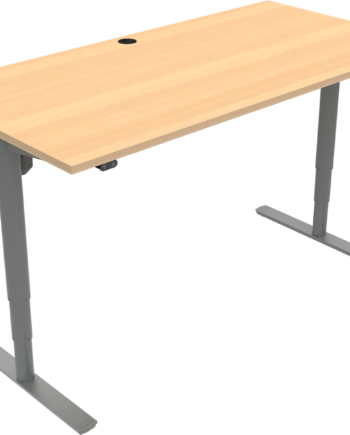 To-bens Hæve- Sænkebord Zennord Comfortzone Naturbøg Sølv Sit-stand Skrivebord H65-125x80x160 Cm