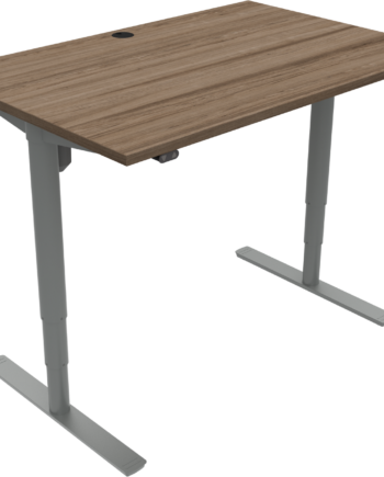 To-bens Hæve- Sænkebord Zennord Comfortzone 120x80 Cm Mørk Valnød Melamin Sølvben