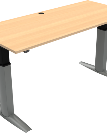 To-bens Hæve- Sænkebord Zennord Elevateline Firkantet 180x80 Cm Naturbøg Sølv