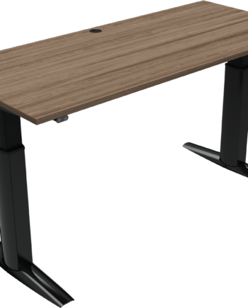 To-bens Hæve- Sænkebord Zennord Elevateline  180x80 Cm  H68-120 Cm  Mørk Valnød Sort
