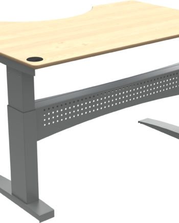 To-bens Hæve- Sænkebord Zennord Flexdesk Centerudskæring 65-122 Cm 160x100 Cm Ahorn Natur Sølv