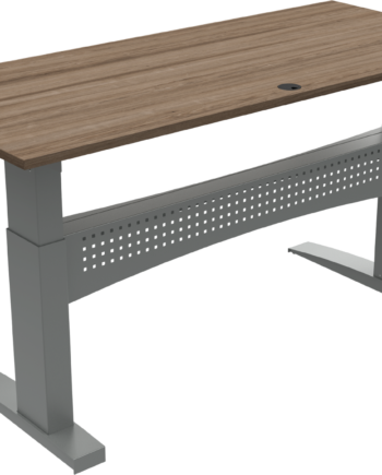 To-bens Hæve- Sænkebord Zennord Flexdesk 180ã 80 Cm Valnød Melamin Højde 65-122 Cm Mørk Natur Sølv