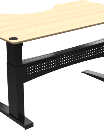 To-bens Hæve- Sænkebord Zennord Flexdesk Med Centerudskæring   Ahorn Bosch Motor H65-122 Cm Natur Sort