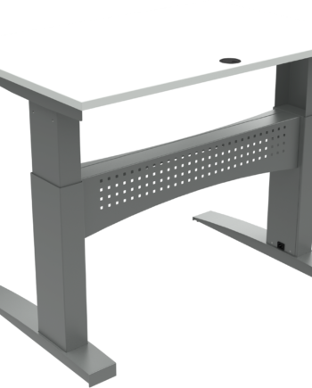 To-bens Hæve- Sænkebord Zennord Flexdesk 120x80 Cm Højde 65-122 Cm Hvid Sølv Bosch-motor 150 Kg