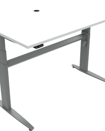 To-bens Hæve- Sænkebord Zennord Movemate 140ã 80 Cm Hvid Sølv   Højde 68-120 Cm