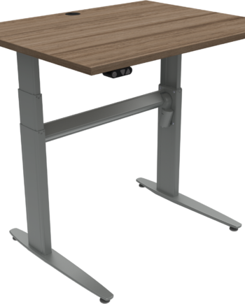 To-bens Hæve- Sænkebord Zennord Movemate   Valnød Med Sølv Stel 100x80 Cm