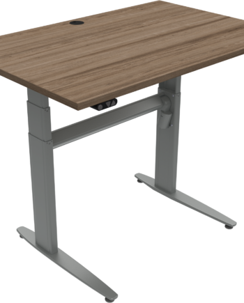 To-bens Hæve- Sænkebord Zennord Movemate 120x80 Cm Valnød Sølv Justerbart 68-120 Cm