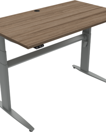 To-bens Hæve- Sænkebord Zennord Movemate 140x80 Valnød Melamin Mørk Natur Sølv