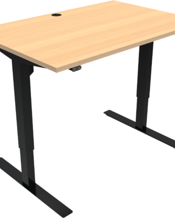 To-bens Hæve- Sænkebord Zennord Updown Ergonomisk Firkantet Bøg Natur Sort
