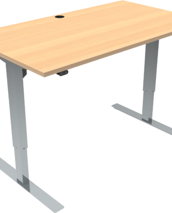 To-bens Hæve- Sænkebord Zennord Updown Firkantet Bøg Krom 80x140x68-118 Cm