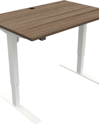 To-bens Hæve- Sænkebord Zennord Updown Firkantet Skrivebord 120   80 Cm Mørk Natur Hvid