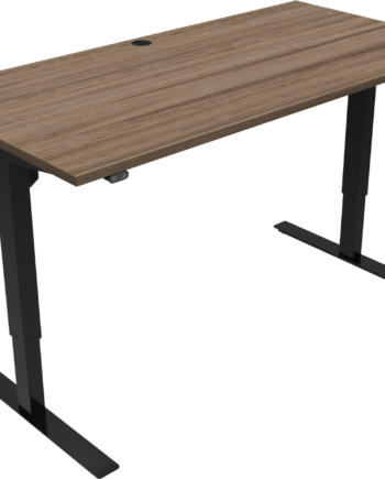 To-bens Hæve- Sænkebord Zennord Updown Firkantet 160x80 Cm Mørk Natur Sort Højdejusterbart Skrivebord