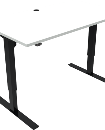 To-bens Hæve- Sænkebord Zennord Updown   Hvid Sort Mfc 140x80 Cm Højdejustering 68-118 Cm