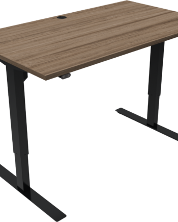 To-bens Hæve- Sænkebord Zennord Updown Justerbart Møde- Og Skrivebord 140x80 Cm Valnød Sort