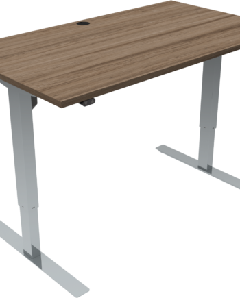 To-bens Hæve- Sænkebord Zennord Updown Kontorbord Mødebord 140x80 Cm Med Højde 68-118 Cm Mørk Valnød Krom