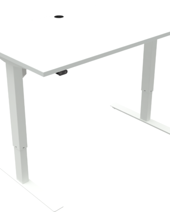 To-bens Hæve- Sænkebord Zennord Updown Sidde-ståbord Hvid 140ã 80 Cm Højdejusterbart 68-118 Cm