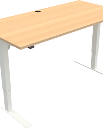To-bens Hæve- Sænkebord Zennord Updown 160x80 Cm Natur Hvid Sidde- Og Ståbord