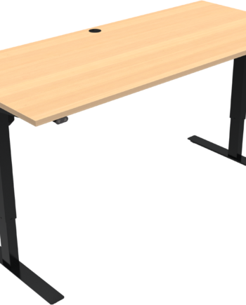 To-bens Hæve- Sænkebord Zennord Updown 180x80 Cm Natur Sort   Justérbar Højde 68-118 Cm