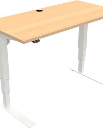 To-bens Hæve- Sænkebord Zennord Versastand Melamin Bøg Natur Hvid 120x60 Cm