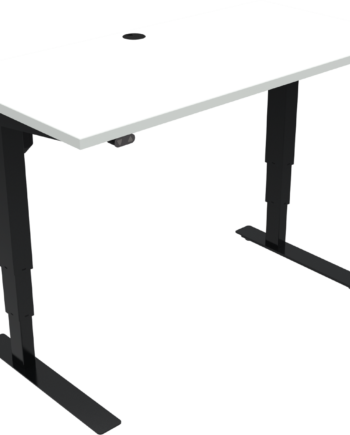 To-bens Hæve- Sænkebord Zennord Versastand 120x60 Cm Hvid Sort Justerbar 57 122 Cm