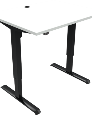 To-bens Hæve-sænkebord Zennord Adaptdesk   Højdejusterbart 68-118 Cm  100x80 Cm  Hvid Sort