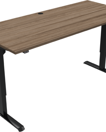 To-bens Hæve-sænkebord Zennord Adaptdesk Valnødoverflade Sort Stel 180   80 Cm