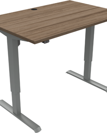 To-bens Hæve-sænkebord Zennord Adaptdesk 120x80 Cm Mørk Valnød Sølv Justerbar Højde 68-118 Cm Sit-stand Bord