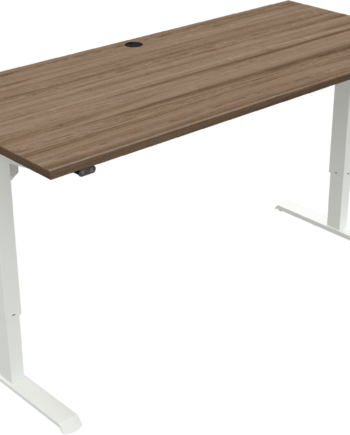 To-bens Hæve-sænkebord Zennord Adaptdesk 180x80 Cm Valnød Hvid