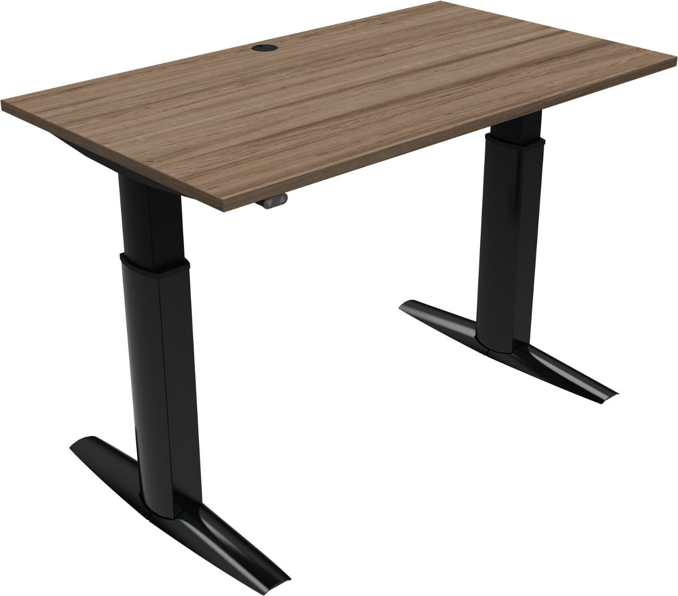 To-bens Hæve-sænkebord Zennord Elevateline Ergonomisk Højdejusterbart Bord 68-120 Cm 140x80 Cm Valnødmelamin Sort Stel