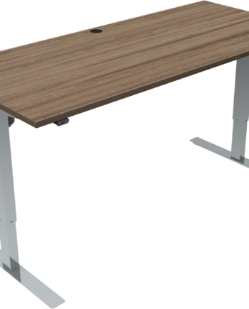 To-bens Hæve-sænkebord Zennord Updown Firkantet Valnød Krom 180x80 Cm Ergonomisk Sit-stand Bord