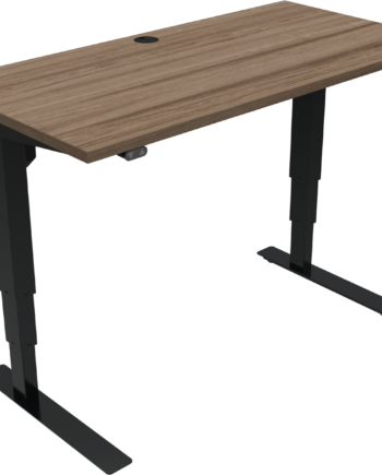 To-bens Hæve-sænkebord Zennord Versastand Firkantet 120x60 Cm Mørk Valnød Sort Stel 57-122 Cm Højde