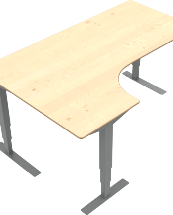 To-bens  -formet Hæve- Sænkebord Zennord Versastand Model 501-37 Venstrevendt   Ahorn   Elektrisk Justerbart 57-122 Cm