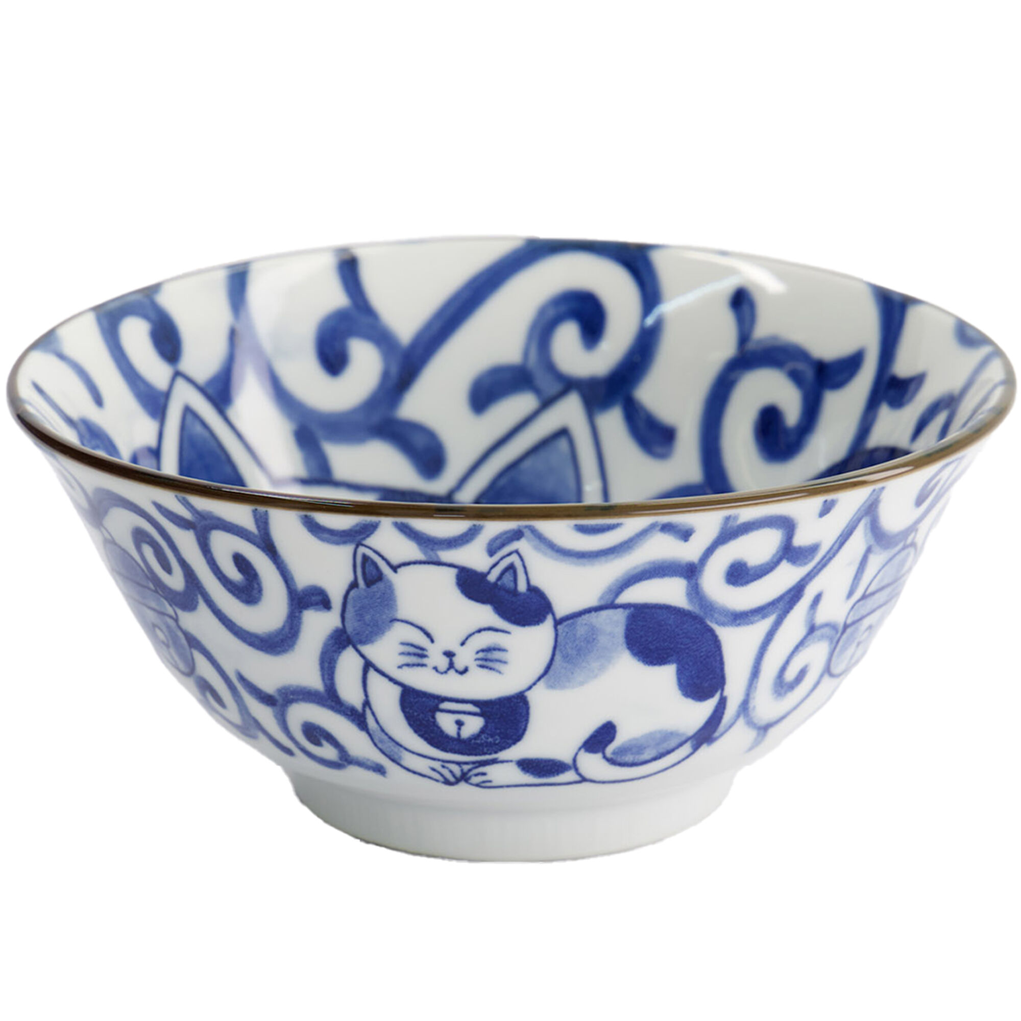 Tokyo Design Studio Kawaii Tayo Cat Neko Skål     Liter  Blå Hvid  33414