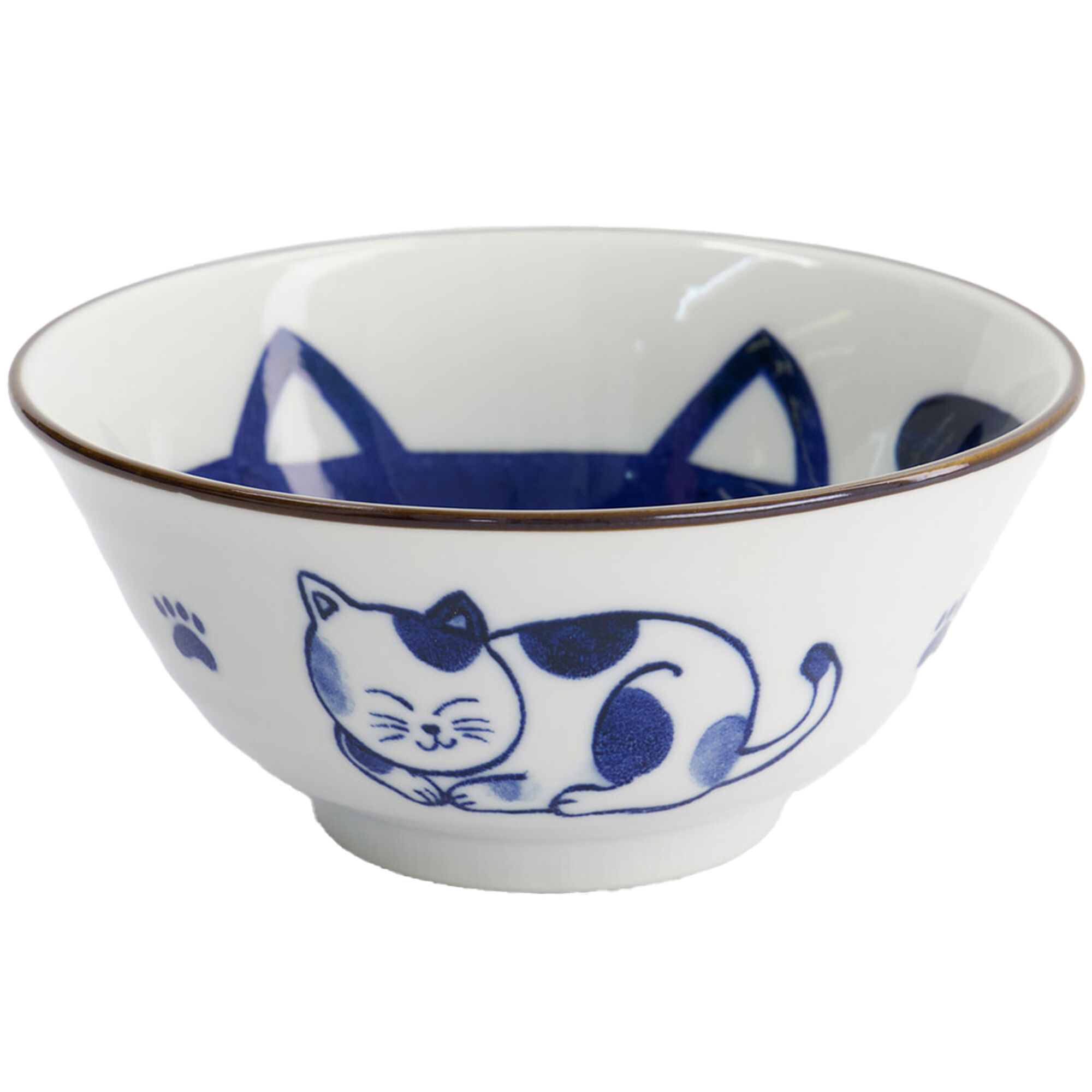 Tokyo Design Studio Kawaii Tayo Cat Neko Skål     Liter  Blå Hvid  33413