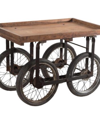 Trademark Living Handelsvogn     Hjul Originalt Gammelt Træ    Patina Og Jern