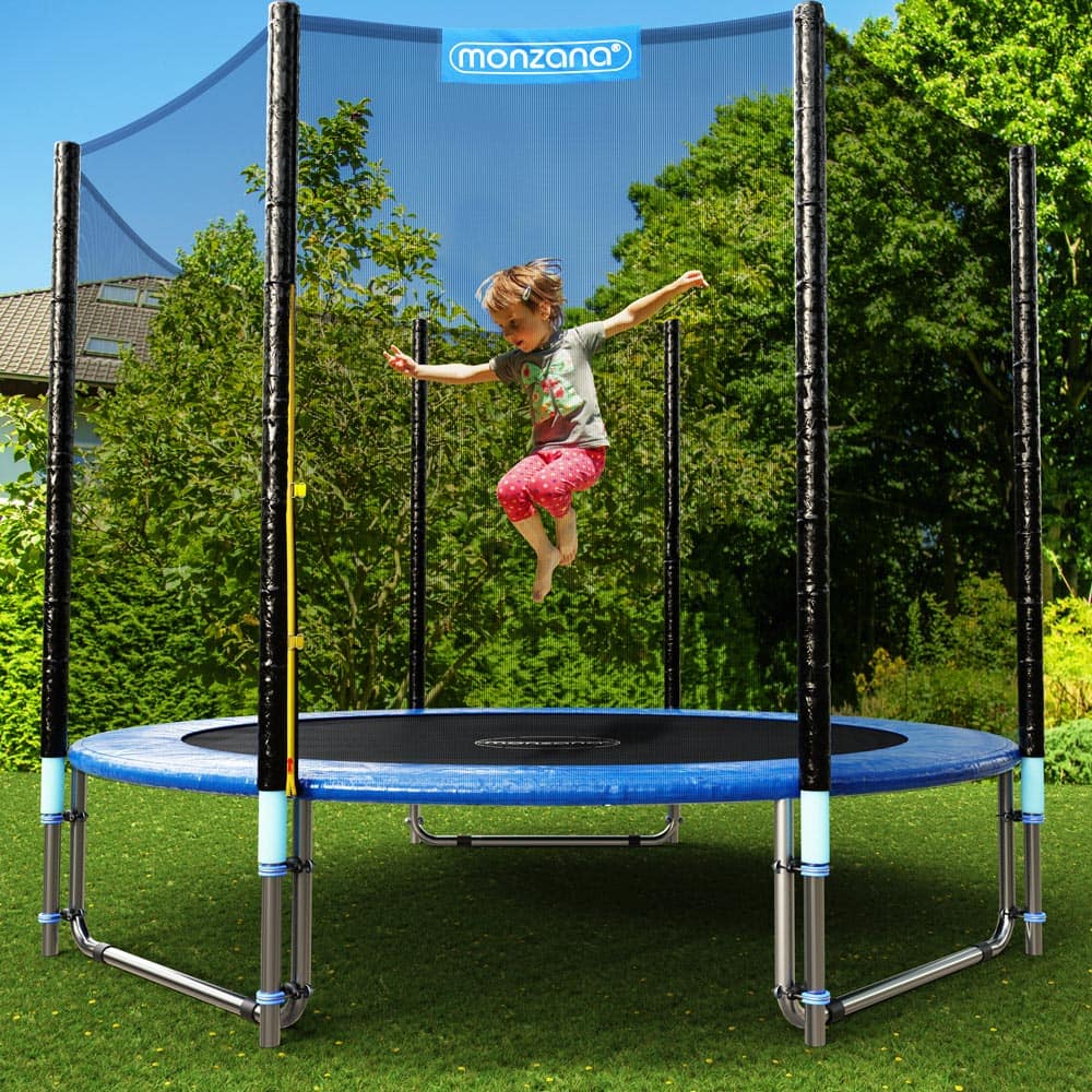 Trampolin 183 Cm Komplet Sæt Inkl Sikkerhedsnet Kantbetræk Og Tilbehør